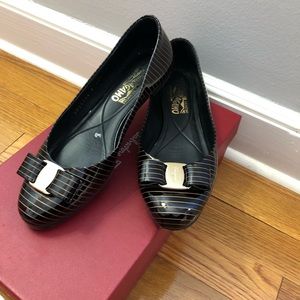 Ferragamo Patent ballet flats